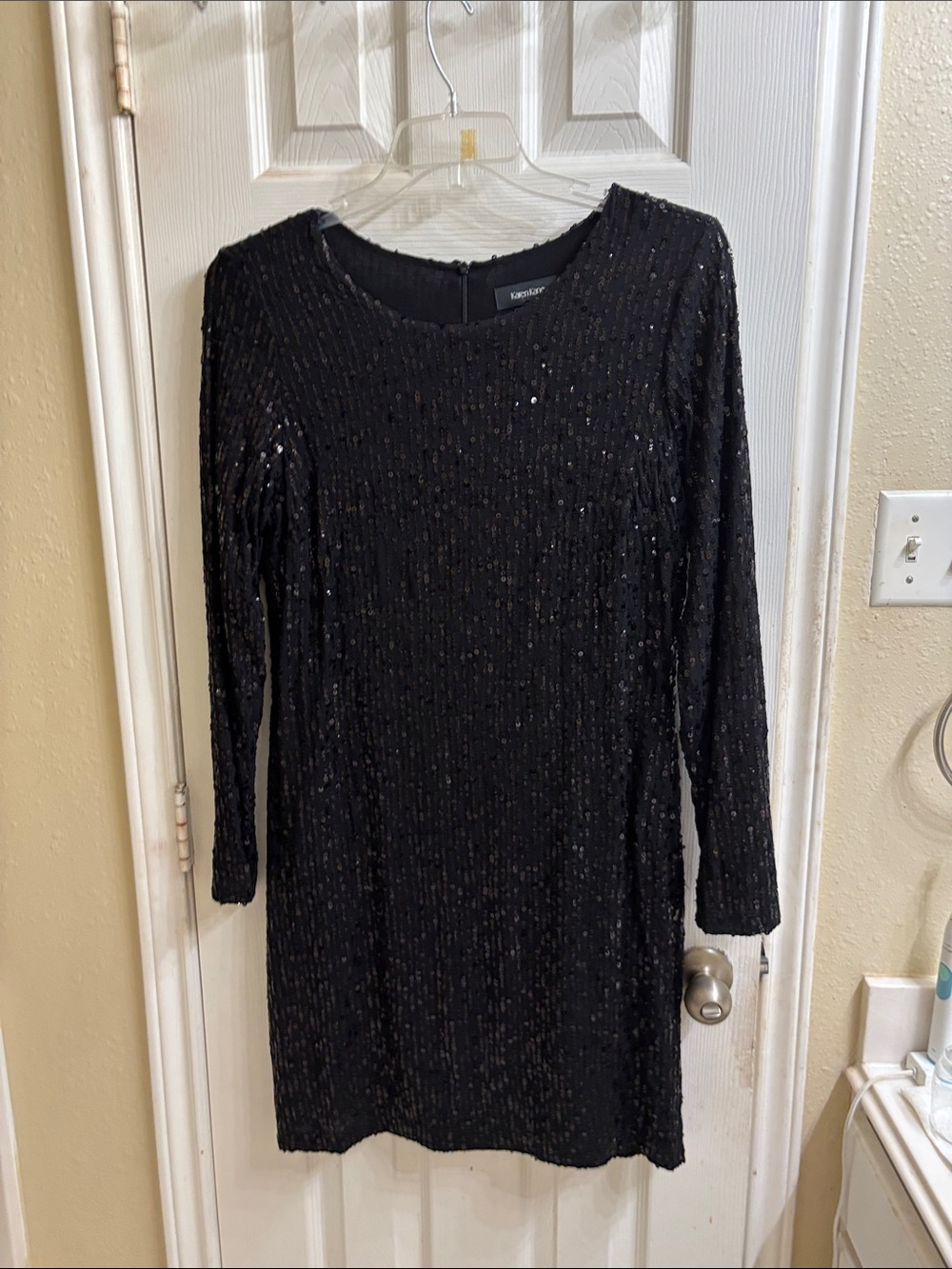 Karen Kane Black long sleeve sequin dress. NWOT